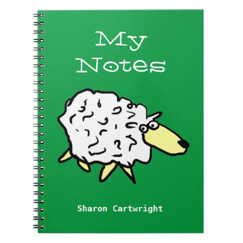 Fun Sheep in a Cartoon Style Notebook