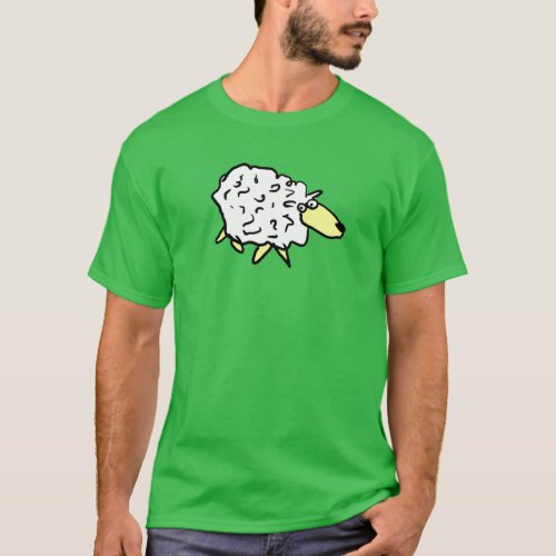 Fun Sheep in a Cartoon Style T_Shirt