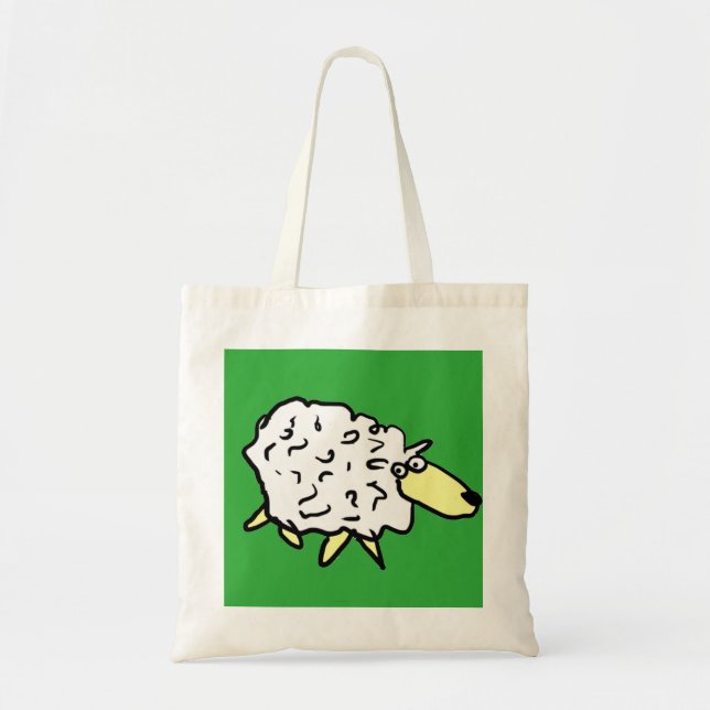 Fun Sheep in a Cartoon Style Tote Bag (Front)