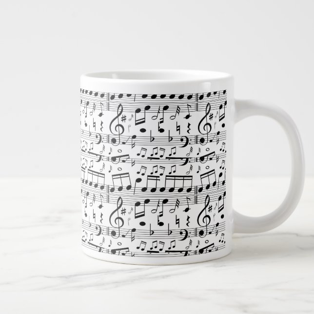 Fun Sheet Music Notes Musician art Giant Coffee Mug (Right)