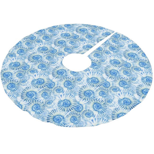 Fun Shell Pattern Brushed Polyester Tree Skirt (Angled)