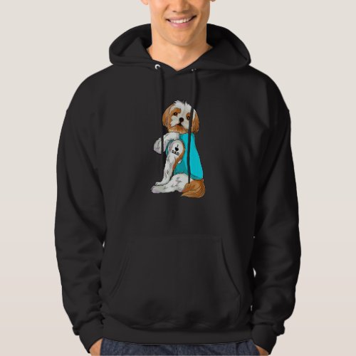 Fun Shih Tzu I Love Dad Tattoo Apparel Dog Dad  Da Hoodie