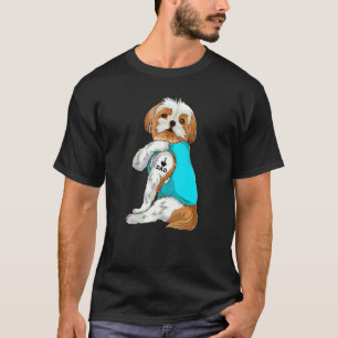 Fun Shih Tzu I Love Dad Tattoo Apparel Dog Dad Da T-Shirt