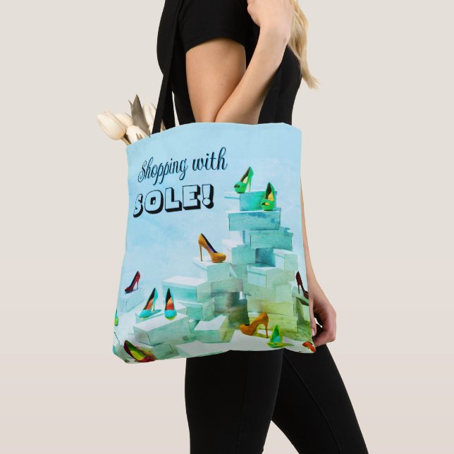 Fun Shopping Tote bag for Shoe lover (Close Up)