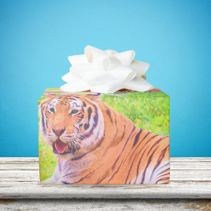 Fun Siberian Tiger Colorful Wrapping Paper