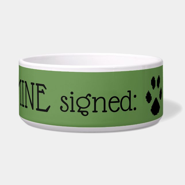 Fun Signed Pet Bowl (Front)