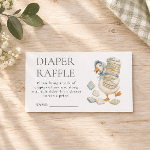 Fun Silly Goose Diaper Raffle Baby Shower Enclosure Card