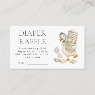 Fun Silly Goose Diaper Raffle Baby Shower Enclosure Card