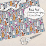 Fun Silly Snowmen Drinking Hot Cocoa Tissue Paper<br><div class="desc">Silly snowmen in colorful outfits are drinking hot cocoa on a cold winter day with snowflakes adorning the scene. Illustrated in a childlike, primitive style, these cheery snow people are sure to bring smiles with their bright orange, blue and fuchsia colors. This tissue paper design is delightful for inserting into...</div>