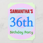 [ Thumbnail: Fun, Simple "36th Birthday Party" Invitation ]