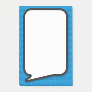 Fun Simple Blue Comic Book Speech Bubble Post-it Notes