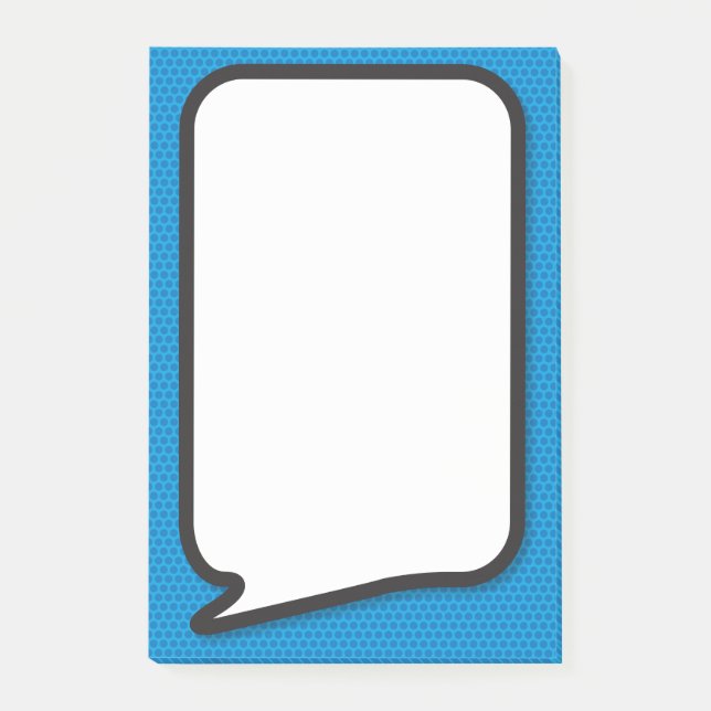 Fun Simple Blue Comic Book Speech Bubble Post-it Notes (Front)