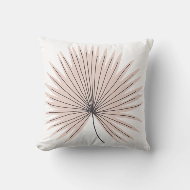 Fun Simple Blue Pink Floral Outdoor Pillow (Front)