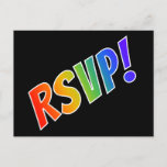 [ Thumbnail: Fun, Simple, Colorful Rainbow Letters "RSVP!" Postcard ]