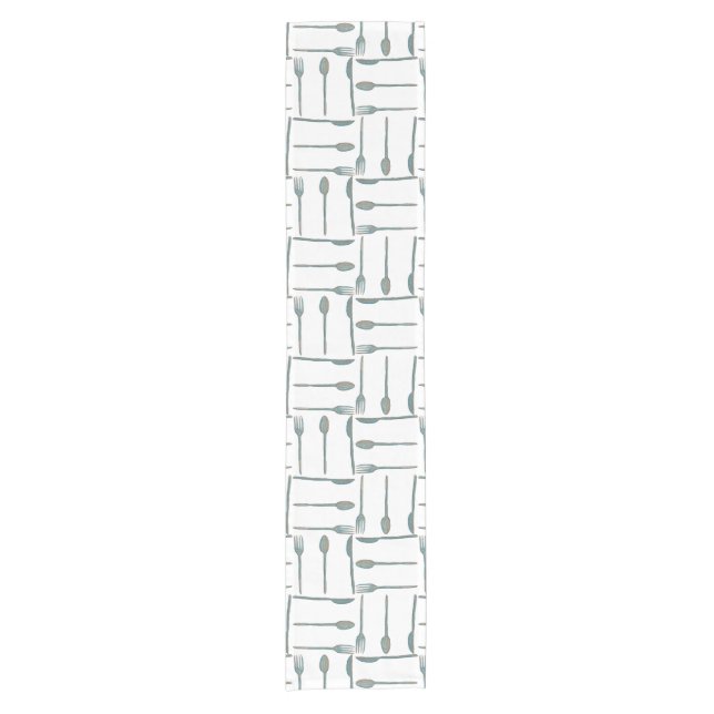 Fun simple cutlery design short table runner (Front)