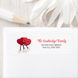 Fun Simple Hearts Hugging Wedding Return Address Label