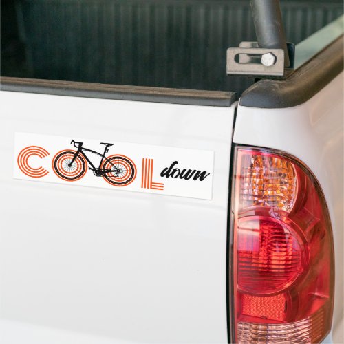       Fun Simple Modern Cool Down Bicycle Friendly Bumper Sticker