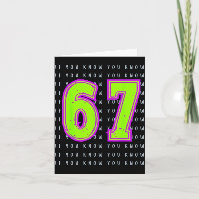 Fun Six Seven 6 7 Meme Design  Card (Front)