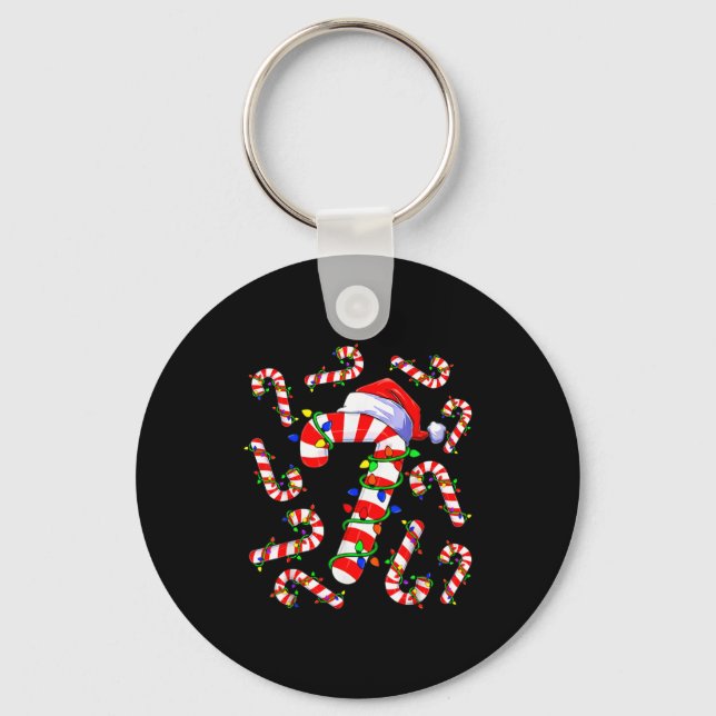 Fun Six Seven 6 7 Meme Design Couples Christmas Ca Keychain (Front)