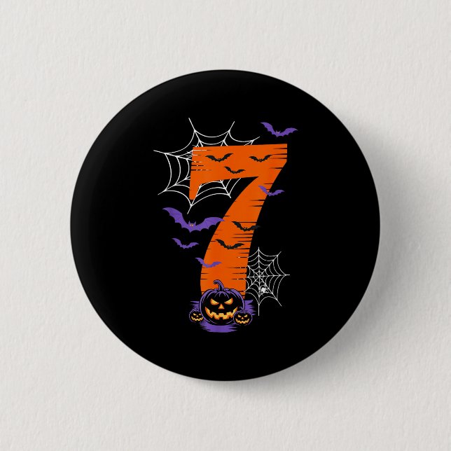 Fun Six Seven 6 7 Meme Design Couples Halloween  Button (Front)