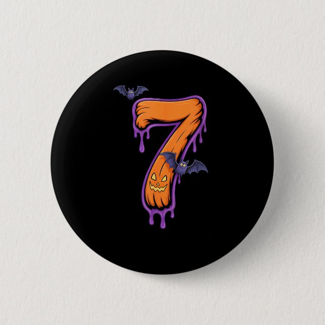Fun Six Seven 6 7 Meme Design Couples Halloween  Button (Front)