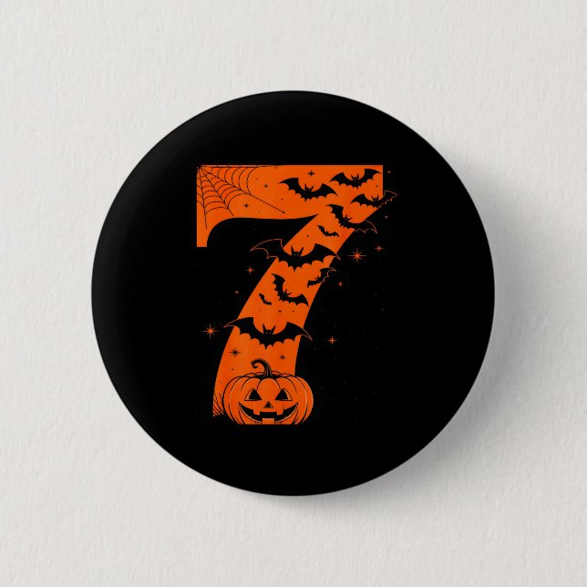 Fun Six Seven 6 7 Meme Design Couples Halloween  Button (Front)