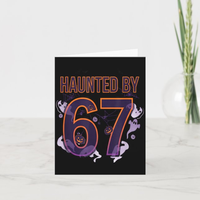 Fun Six Seven 6 7 Meme Design Couples Halloween  Card (Front)