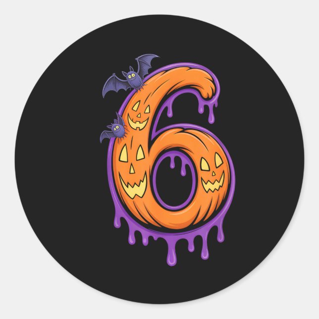 Fun Six Seven 6 7 Meme Design Couples Halloween  Classic Round Sticker (Front)