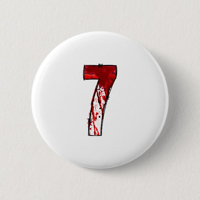 Fun Six Seven 6 7 Meme Design Couples Halloween Ho Button (Front)