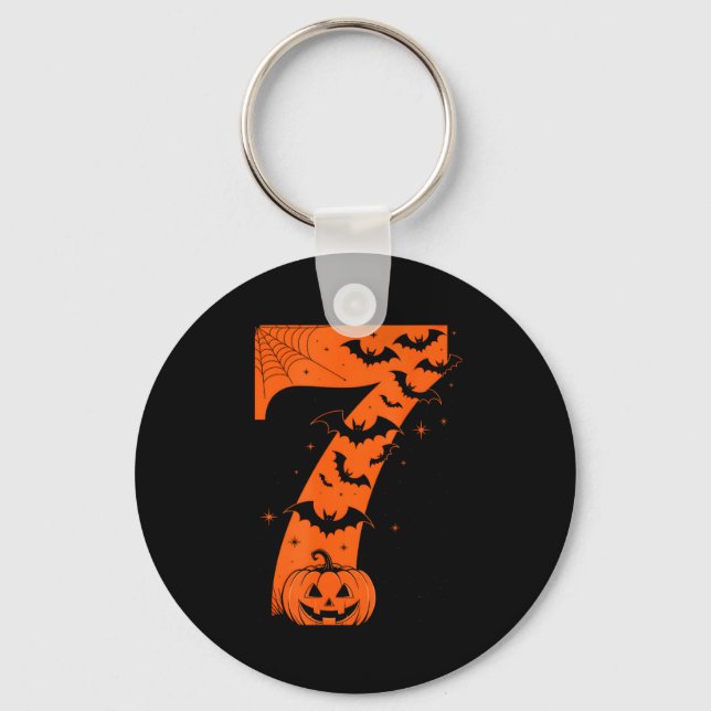 Fun Six Seven 6 7 Meme Design Couples Halloween  Keychain (Front)