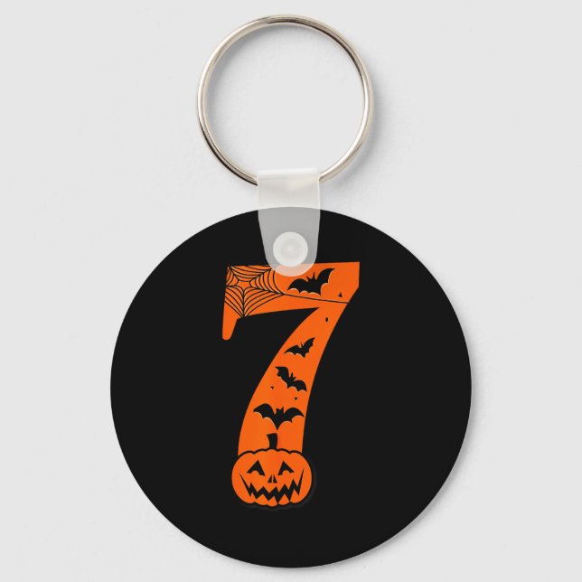 Fun Six Seven 6 7 Meme Design Couples Halloween  Keychain (Front)