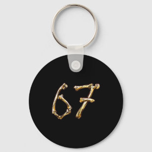 Fun Six Seven 6 7 Meme Design Couples Halloween  Keychain