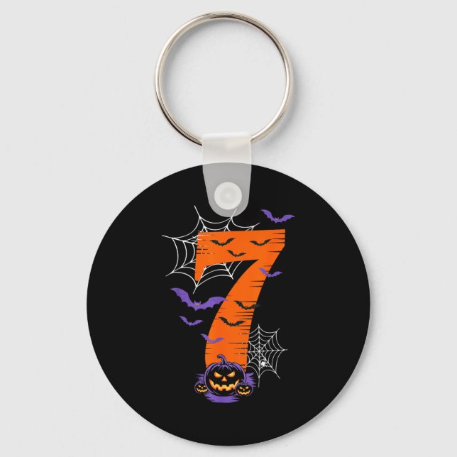 Fun Six Seven 6 7 Meme Design Couples Halloween  Keychain (Front)