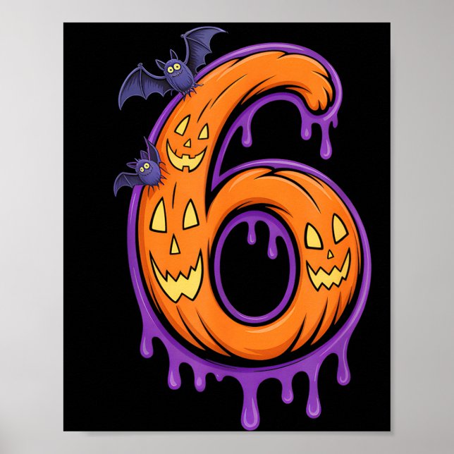 Fun Six Seven 6 7 Meme Design Couples Halloween  Poster (Front)