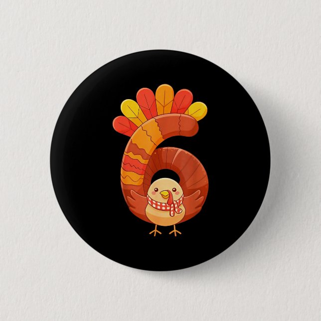 Fun Six Seven 6 7 Meme Design Couples Thanksgiving Button (Front)