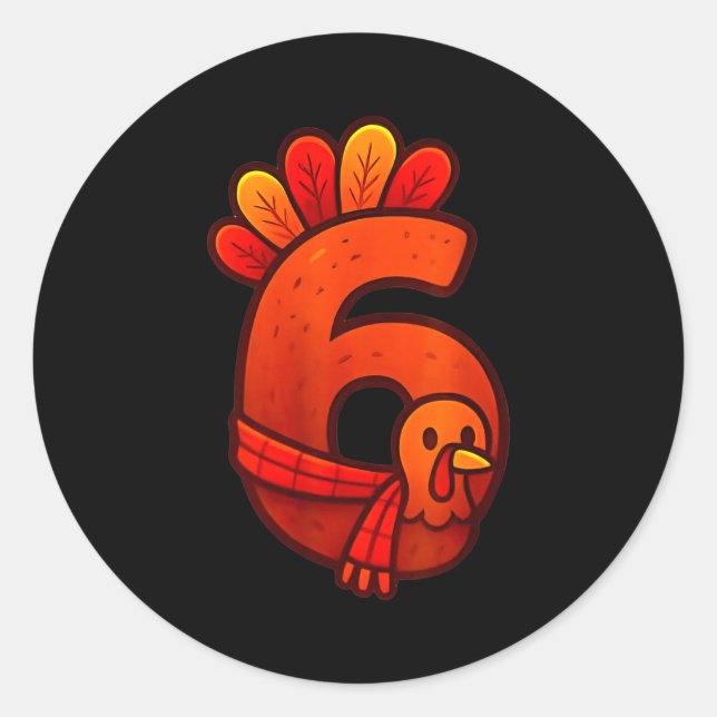 Fun Six Seven 6 7 Meme Design Couples Thanksgiving Classic Round Sticker (Front)