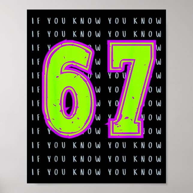 Fun Six Seven 6 7 Meme Design  Poster (Front)