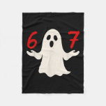 Fun Six Seven Meme 6 7 Halloween Ghost Costume  Fleece Blanket