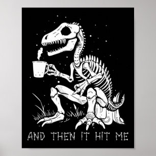 Fun Skeleton Dinosaur Costume Goth Men Women Hallo Poster