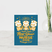 Fun Skeleton Er Icu Nurse Night Shift Crew New Yea
