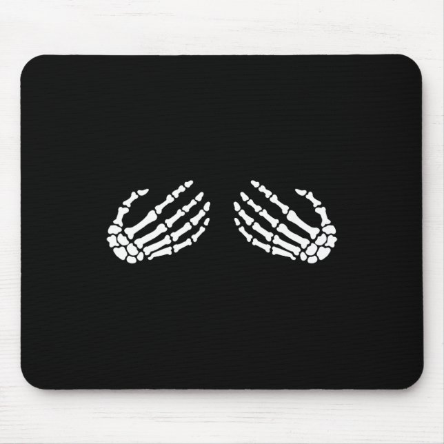 Fun Skeleton Hands Halloween GIRLS Skeleton Bra  Mouse Pad (Front)
