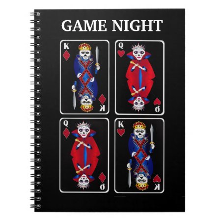 Fun Skeleton Kings And Queens Poker Playing Cards Notebook