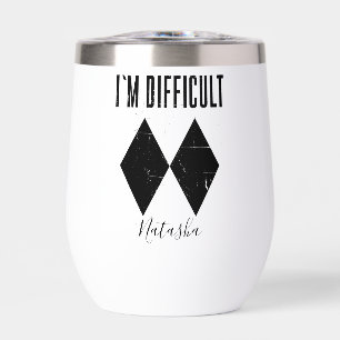 Fun Skiing Double Diamond Winter Sports Ski Gag Thermal Wine Tumbler