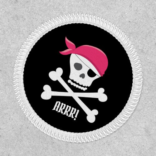 Fun Skull and Crossbones Pink Pirate Theme Arrr Patch