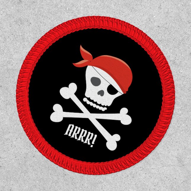 Fun Skull and Crossbones Pirate Theme Arrr! Patch (Front)