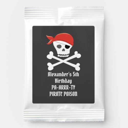 Fun Skull Crossbones Pirate Birthday Personalized Hot Chocolate Drink Mix