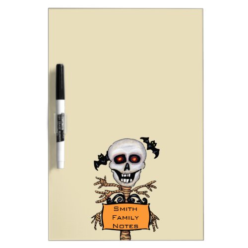 Fun Skull With Tree Body Personalized Orange Sign Dry Erase Board