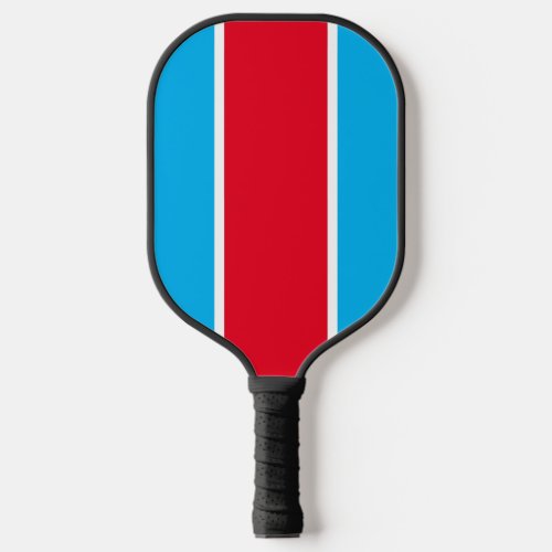 Fun Sky Blue Bright Bold Red White Racing Stripes Pickleball Paddle