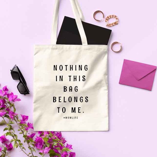 Fun Slogan Modern Minimalist Motherhood | Mom Life Tote Bag (Creator Uploaded)