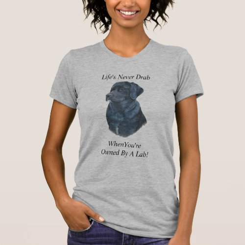 fun slogan with portrait of black labrador dog T_Shirt